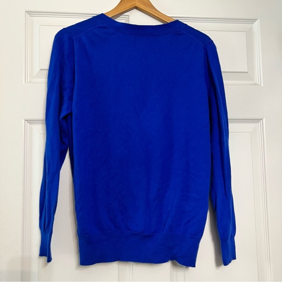 JCP Blue Button-Up Women's Cashmere Blend Sweater - Picture 4 of 5